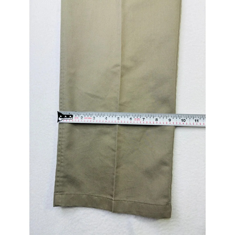 Dockers Mens Relaxed Fit Flat Front Chino Pants Khaki Tan W44 L32 Tencel Blend